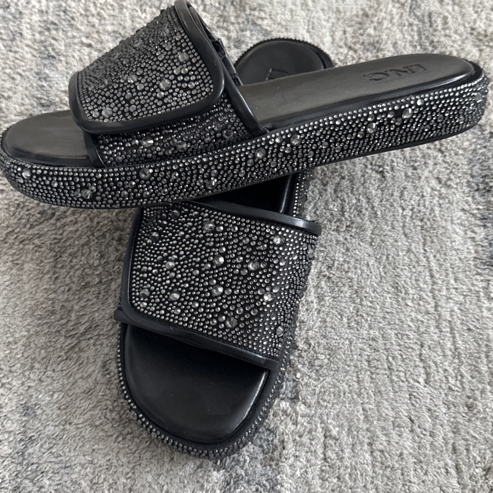 INC Slide Bling Rhinestone Sandals - Picture 3 of 4